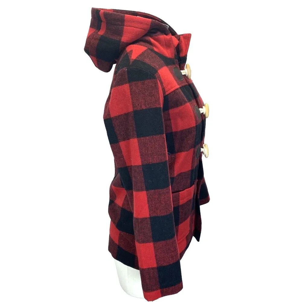 Cat & Jack Women's L (12-14) Buffalo Plaid Jacket Hooded Lined Poly Fill NEW